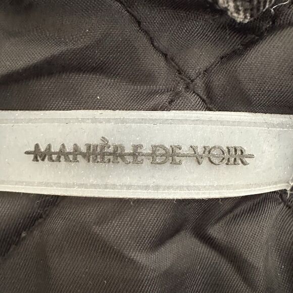 Maniere De Voir Women’s Black Diamond Pattern Button Front Jacket Size M/L - Picture 7 of 9